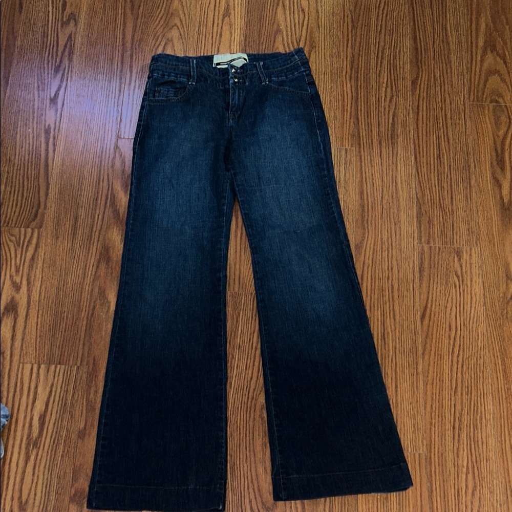 Daughters of‎ the Liberation Dark Wash Wide Leg Trousers Size 26 Mid Rise